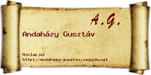 Andaházy Gusztáv névjegykártya